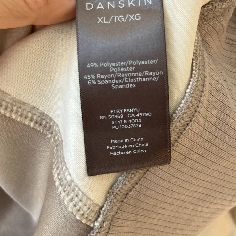 Danskin Sz XL Womens Luxe Half Zip Sweater Top‎ Scuba Rib Sweatshirt Stretch - Picture 10 of 11